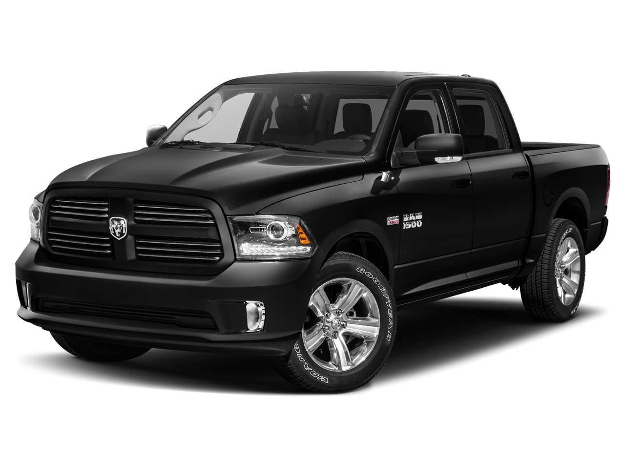 2015 RAM 1500 Sport in Black Clearcoat — front three-quarter view
