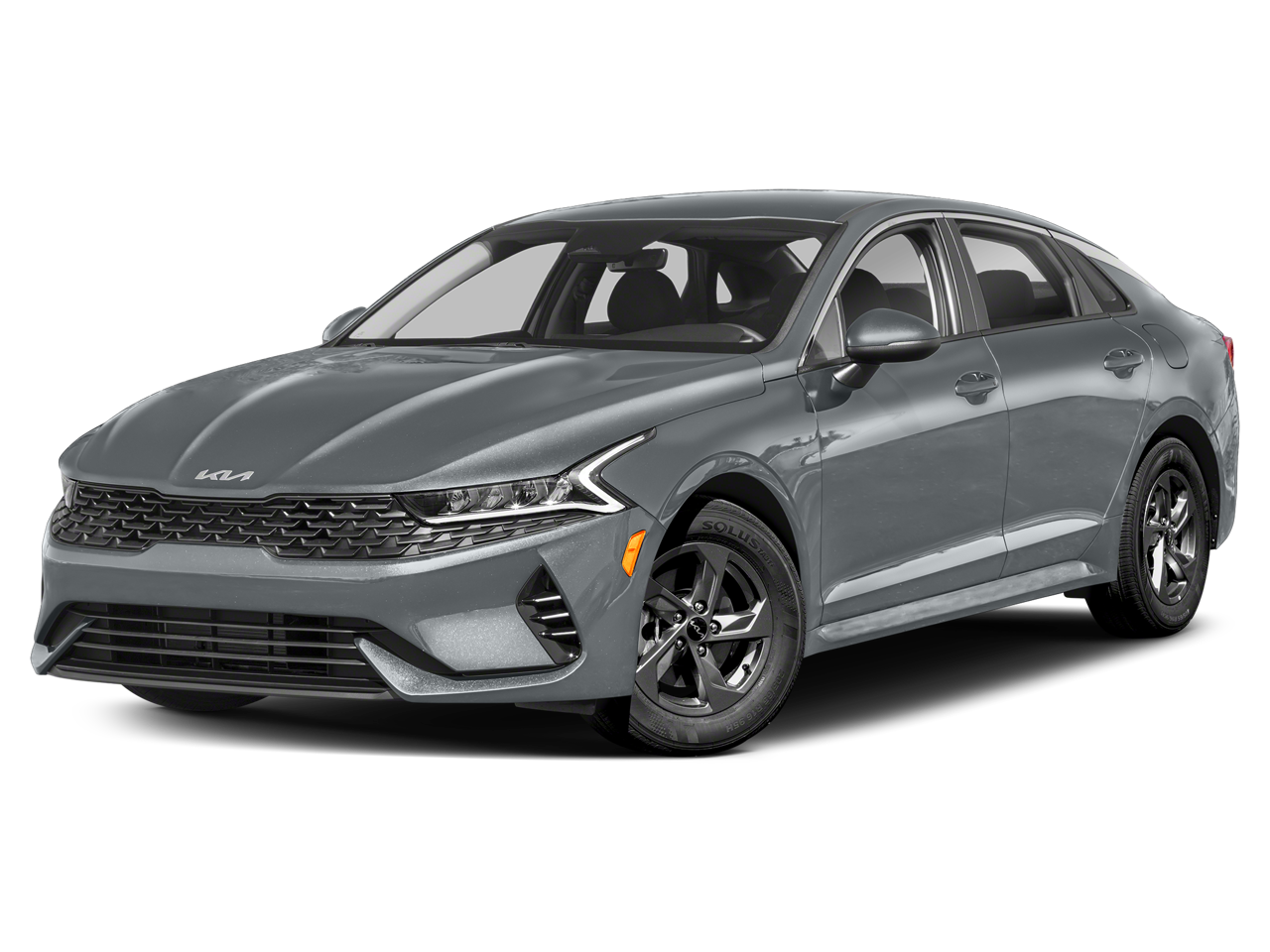 2023 Kia K5 LXS in Everlasting Silver — front three-quarter view