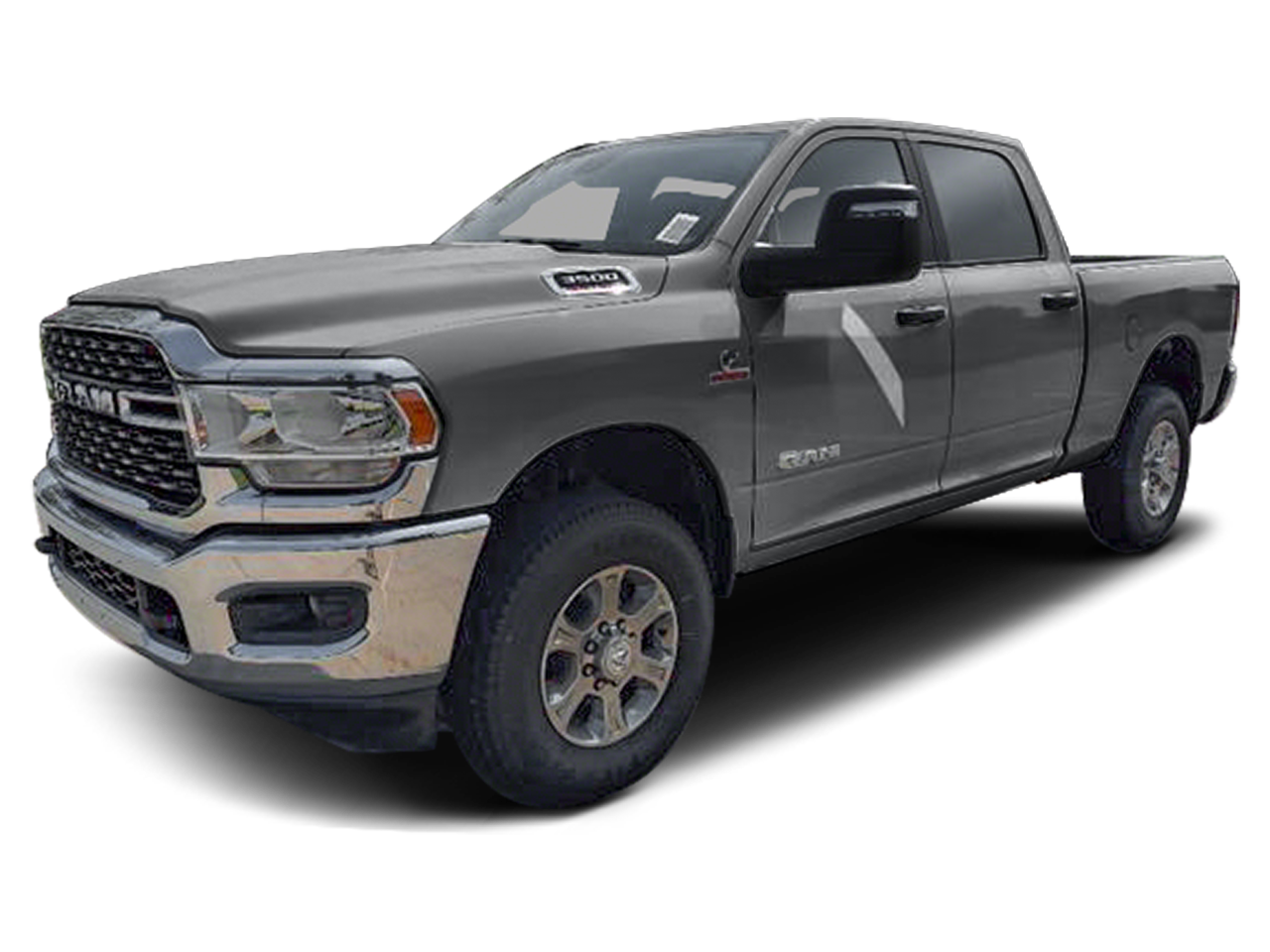 2024 RAM 3500 Laramie in Billet Silver Metallic Clearcoat — front three-quarter view