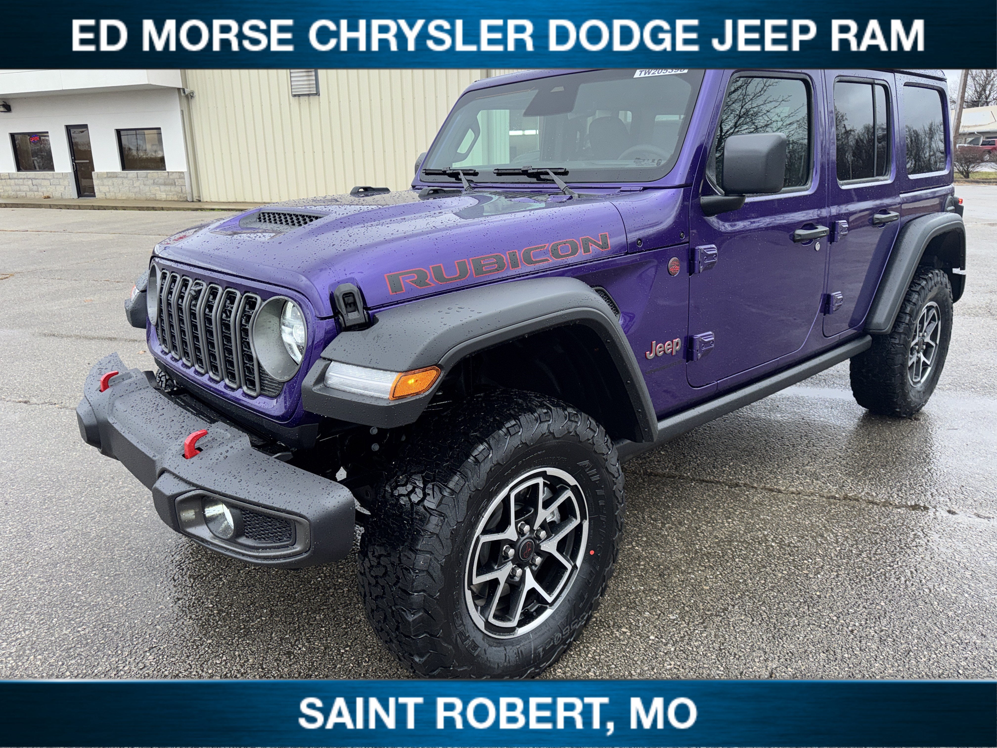 2026 Jeep Wrangler Rubicon in Reign — front three-quarter view