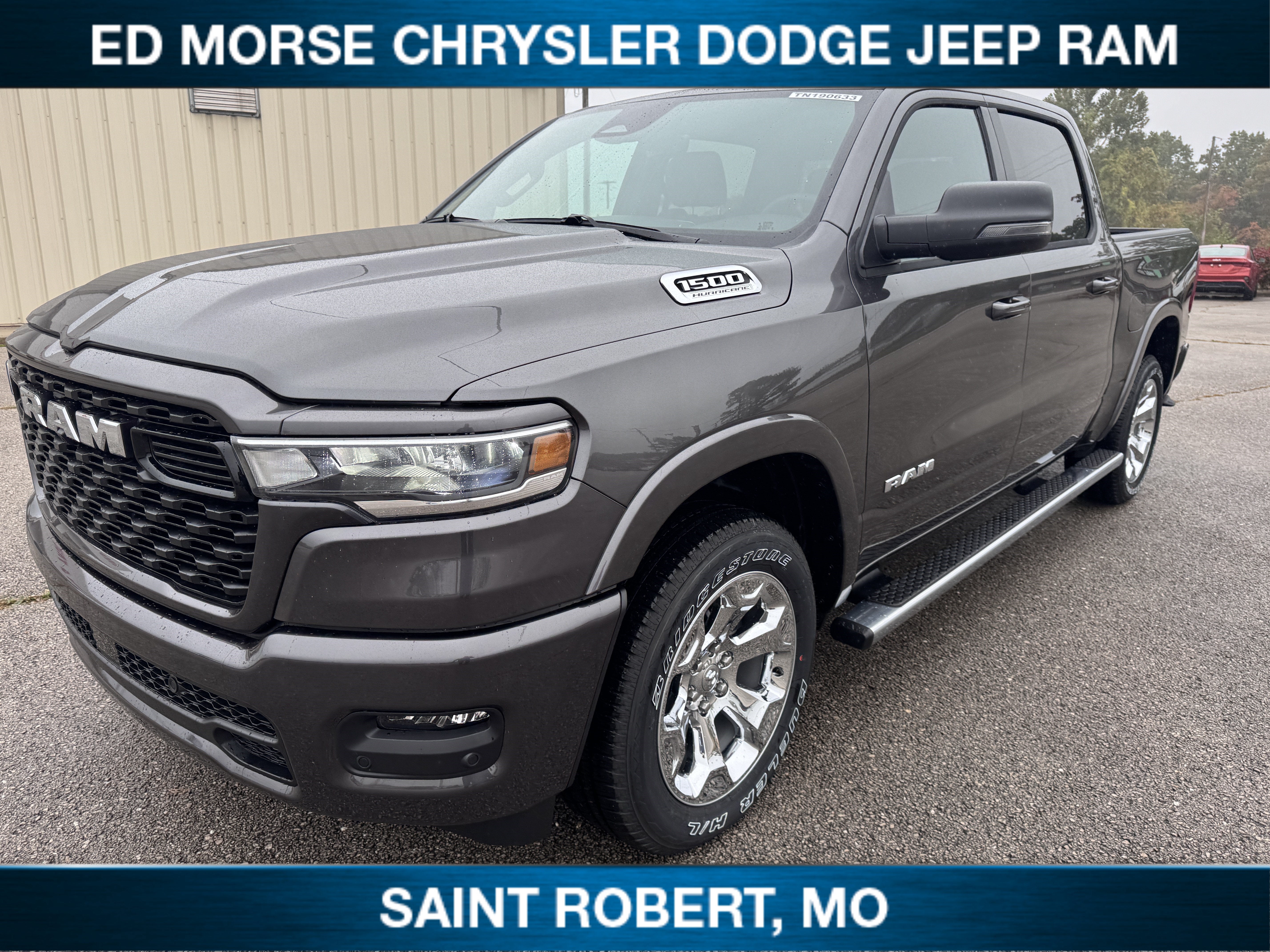 2026 RAM 1500 Big Horn in Granite Crystal Metallic Clearcoat — front three-quarter view