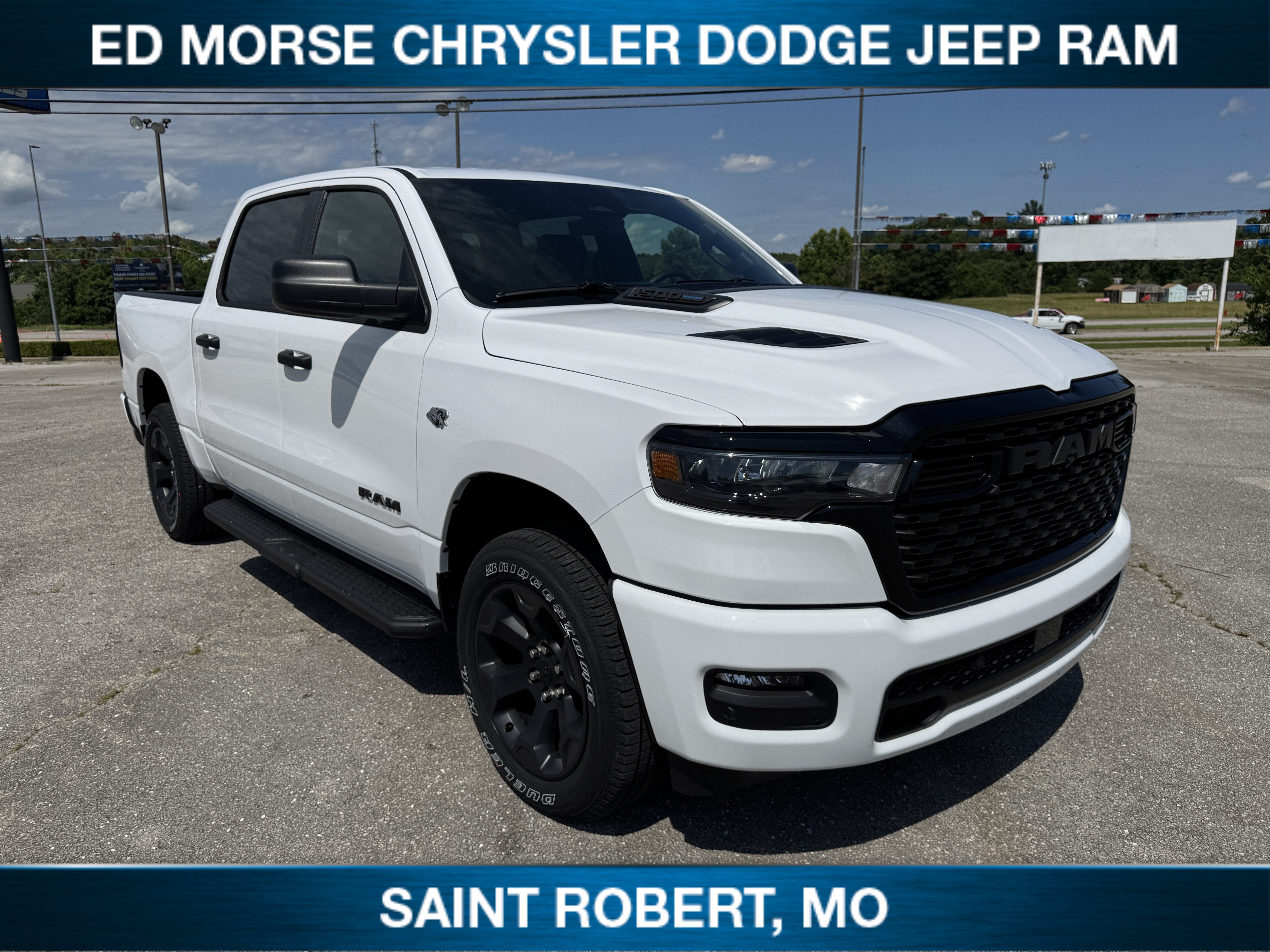 2026 RAM 1500 Express in Bright White Clearcoat — front three-quarter view