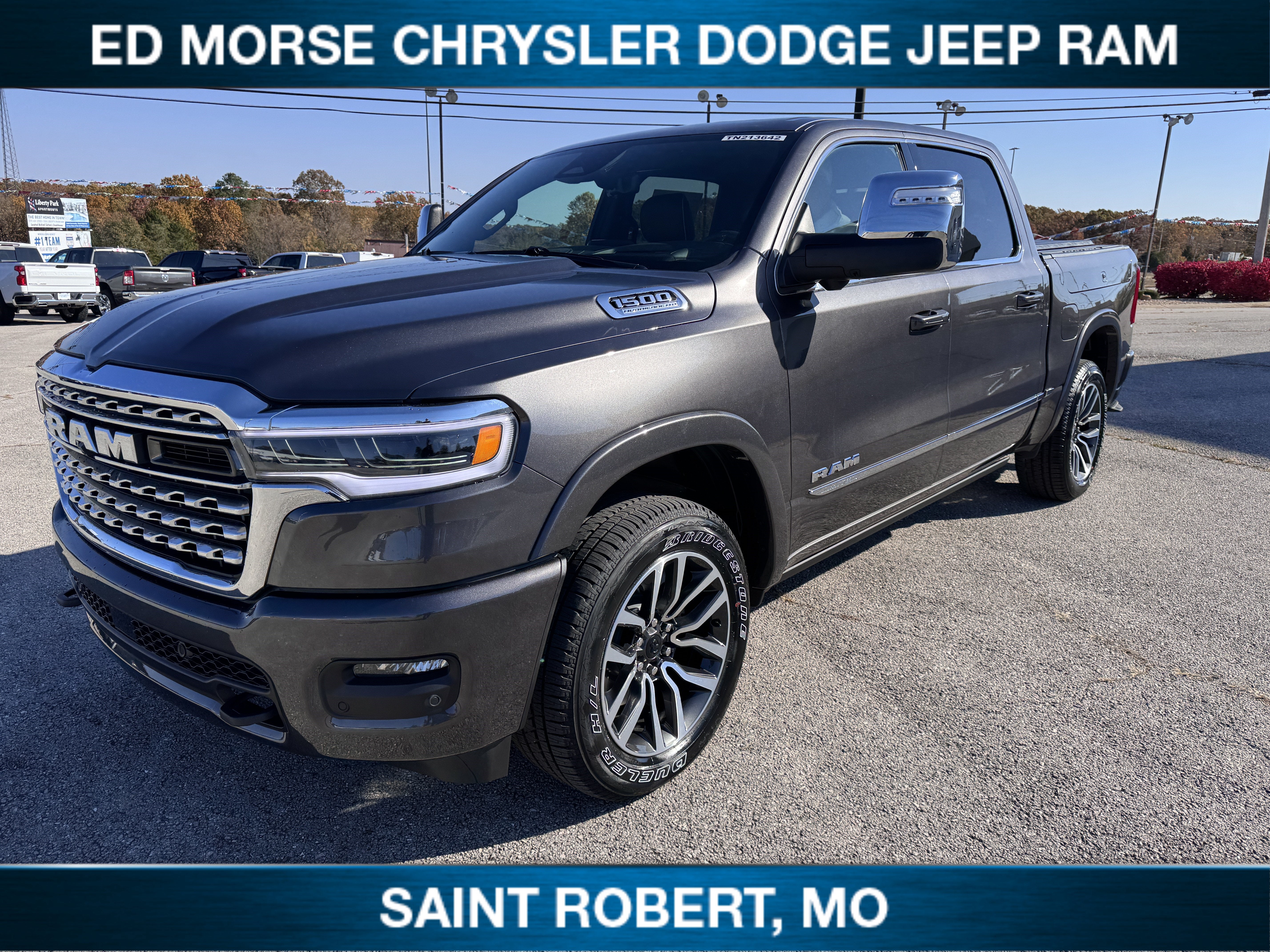 2026 RAM 1500 Limited in Granite Crystal Metallic Clearcoat — front three-quarter view