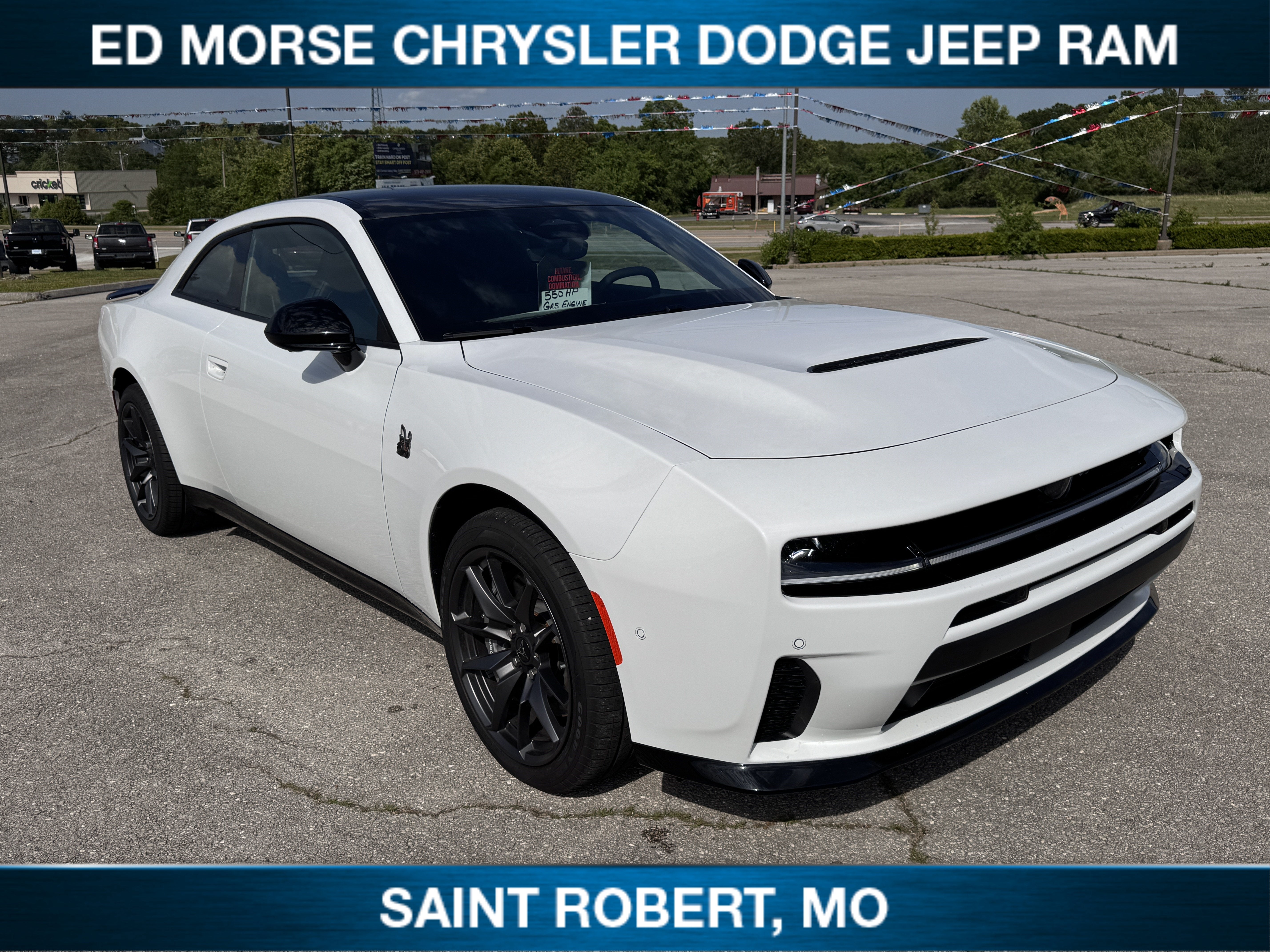 2026 Dodge Charger Scat Pack Plus in White Knuckle — front three-quarter view