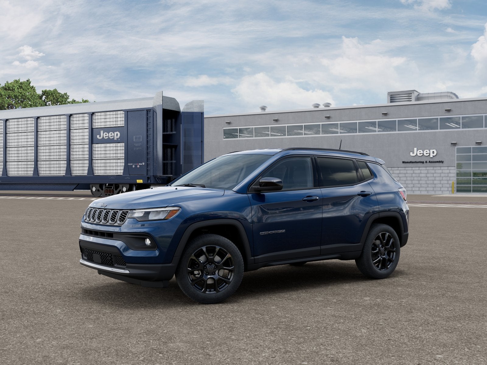 2026 Jeep Compass Latitude Altitude in Fathom Blue Pearl Coat — front three-quarter view