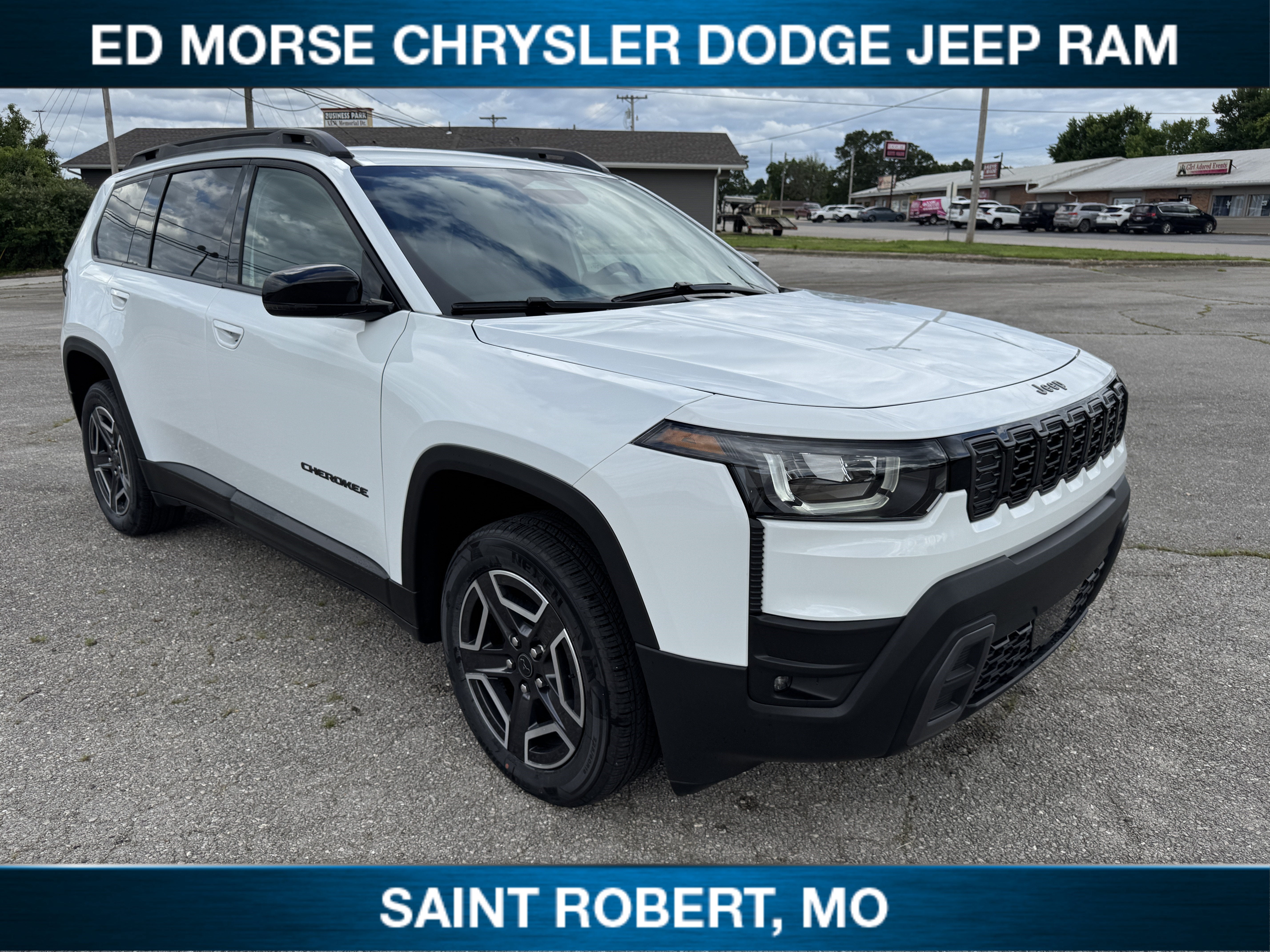 2026 Jeep Cherokee Limited in Bright White Clearcoat — front three-quarter view