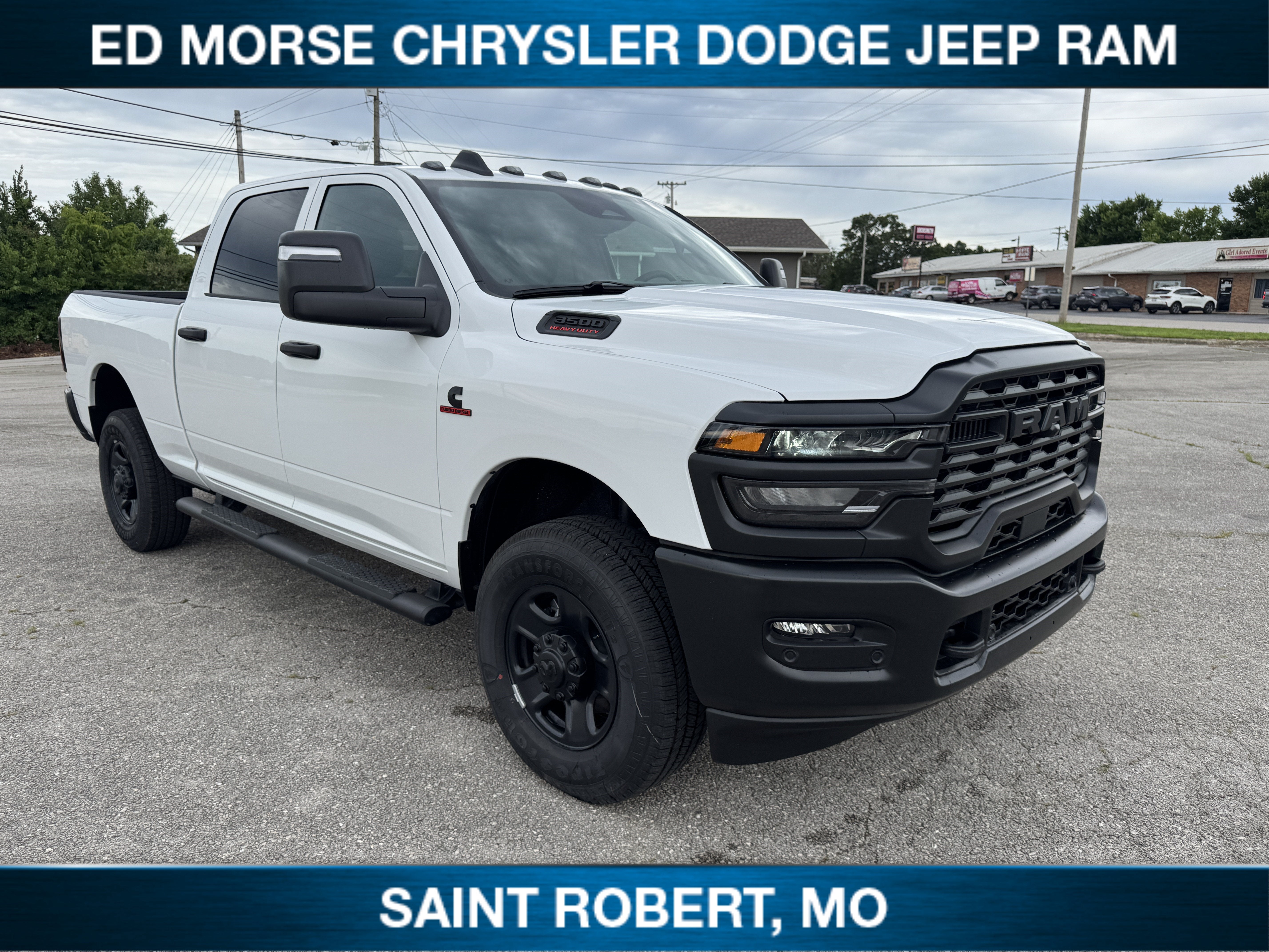 2026 RAM 3500 Tradesman in Bright White Clearcoat — front three-quarter view
